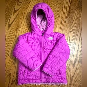 Gently used pink toddler north face jacket